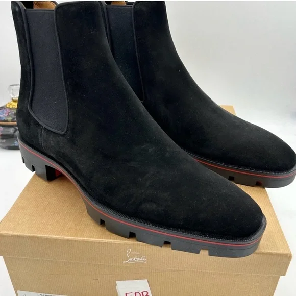 Men’s Christian Louboutin alpinosol Suede Chelsea Boots size 45 made in Italy - Picture 9 of 11